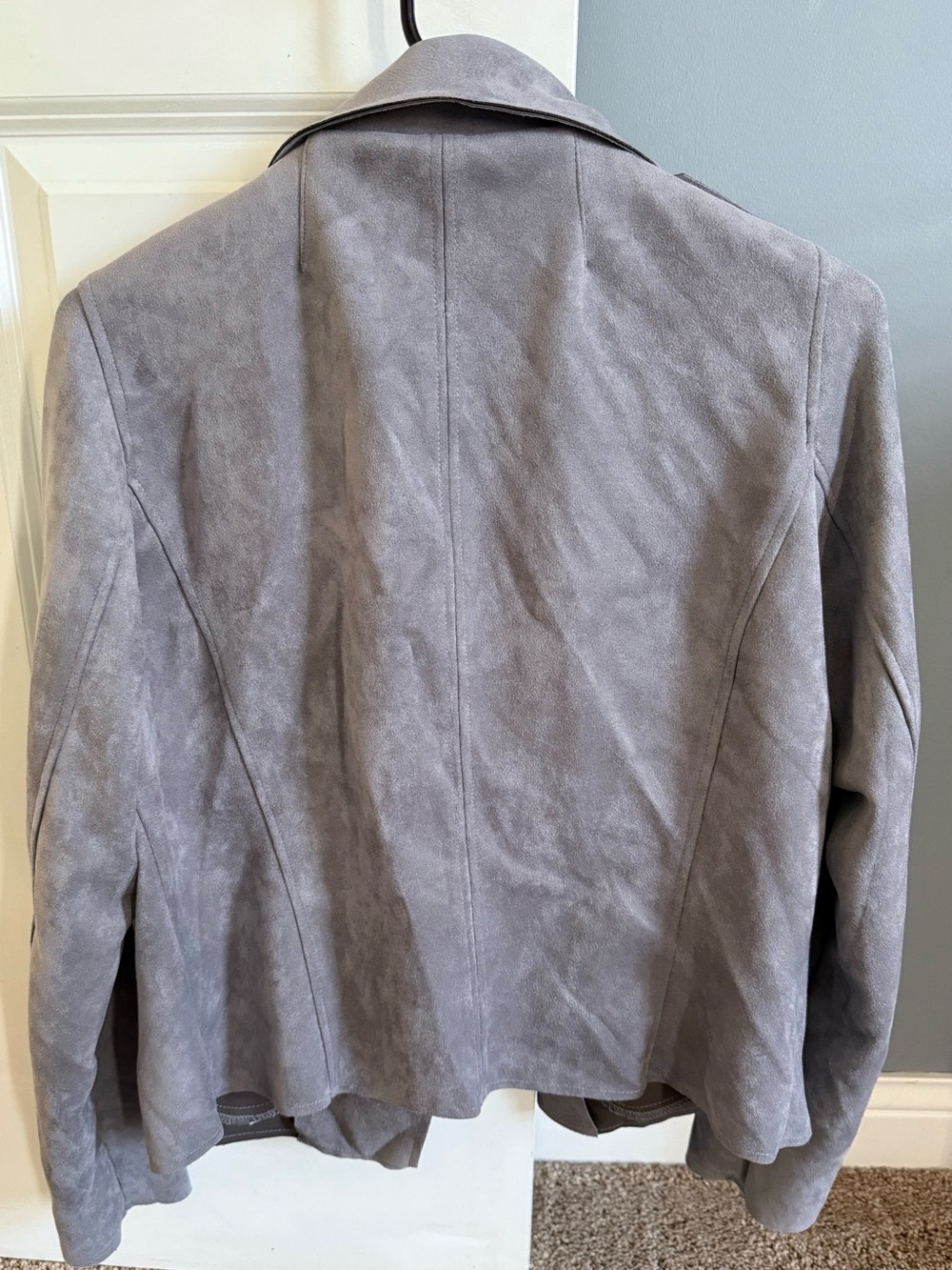 Kut from the Kloth Gray Suede-Look Draped Open Front Jacket - Picture 3 of 3